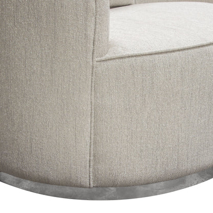 Raven Chair in Light Cream Fabric w/ Brushed Silver Accent Trim by Diamond Sofa