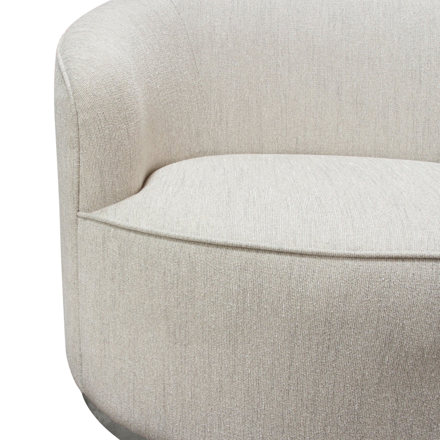 Raven Chair in Light Cream Fabric w/ Brushed Silver Accent Trim by Diamond Sofa