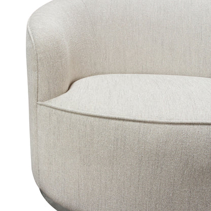 Raven Chair in Light Cream Fabric w/ Brushed Silver Accent Trim by Diamond Sofa