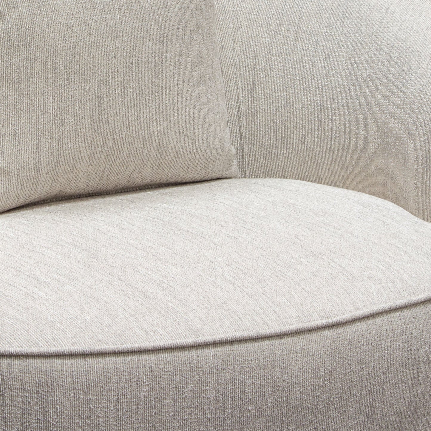 Raven Chair in Light Cream Fabric w/ Brushed Silver Accent Trim by Diamond Sofa