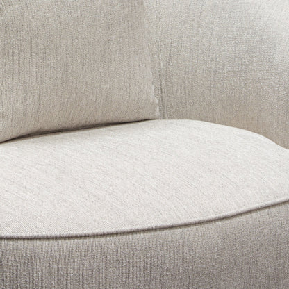 Raven Chair in Light Cream Fabric w/ Brushed Silver Accent Trim by Diamond Sofa