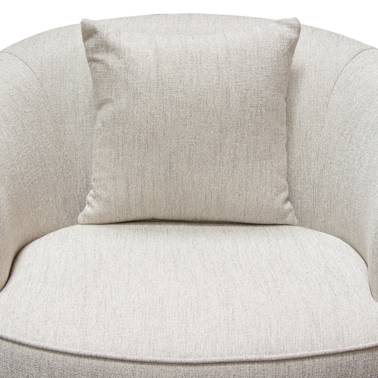 Raven Chair in Light Cream Fabric w/ Brushed Silver Accent Trim by Diamond Sofa
