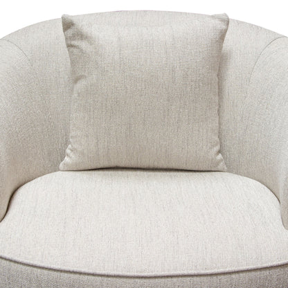 Raven Chair in Light Cream Fabric w/ Brushed Silver Accent Trim by Diamond Sofa