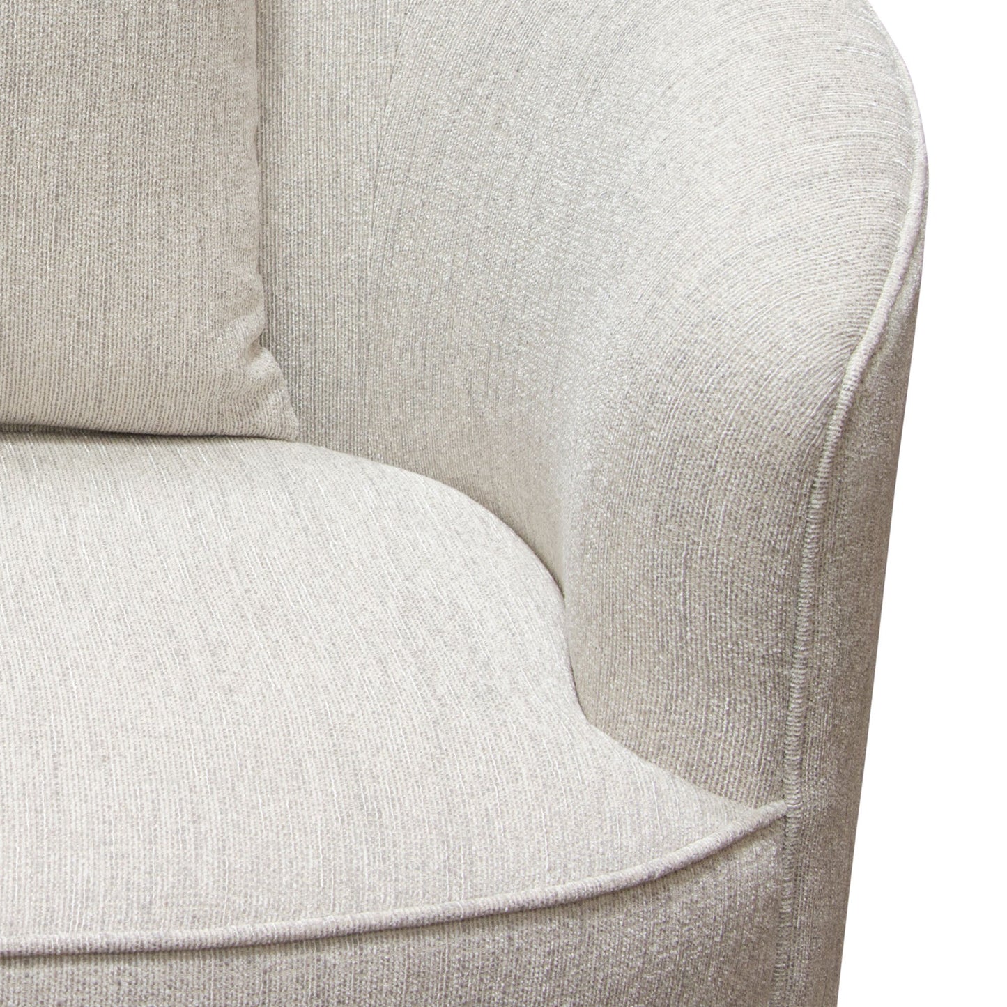 Raven Chair in Light Cream Fabric w/ Brushed Silver Accent Trim by Diamond Sofa