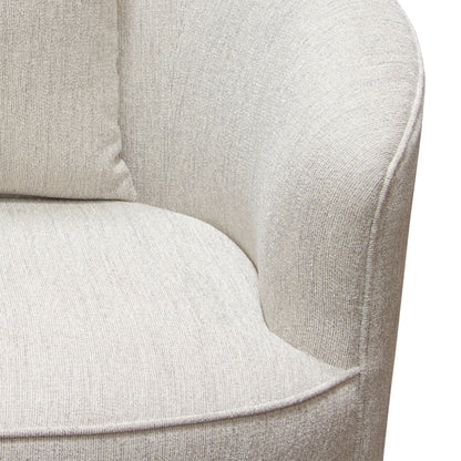 Raven Chair in Light Cream Fabric w/ Brushed Silver Accent Trim by Diamond Sofa