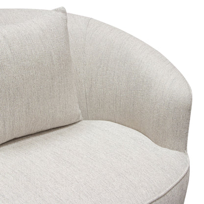 Raven Chair in Light Cream Fabric w/ Brushed Silver Accent Trim by Diamond Sofa