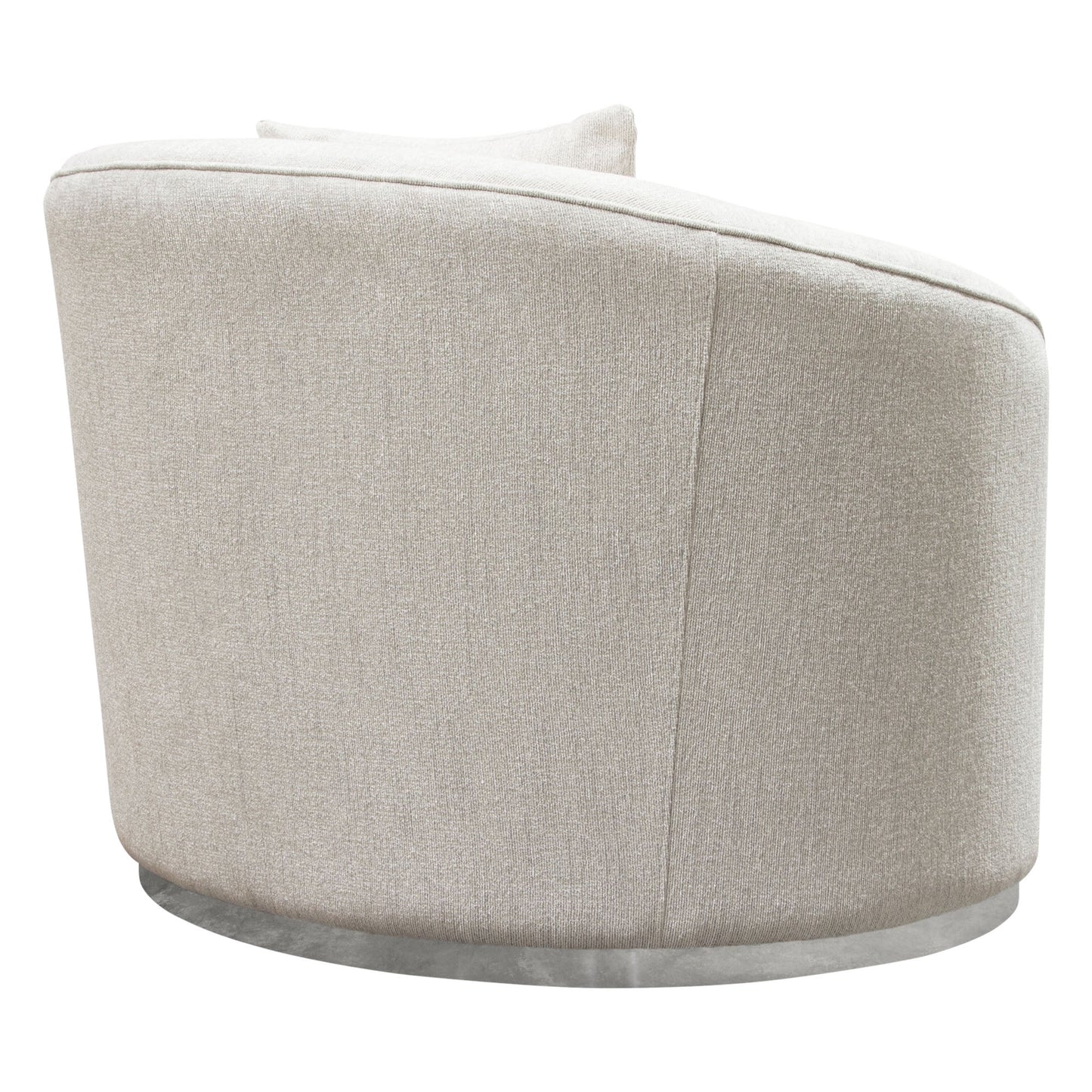 Raven Chair in Light Cream Fabric w/ Brushed Silver Accent Trim by Diamond Sofa