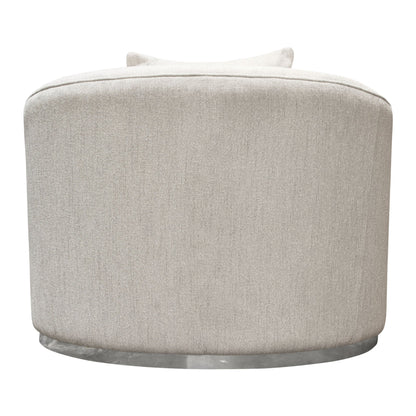 Raven Chair in Light Cream Fabric w/ Brushed Silver Accent Trim by Diamond Sofa