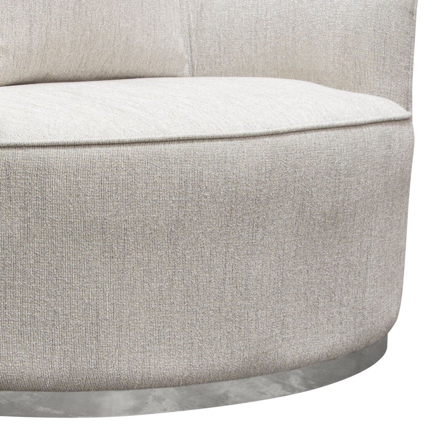 Raven Chair in Light Cream Fabric w/ Brushed Silver Accent Trim by Diamond Sofa