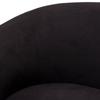 Raven Sofa in Black Suede Velvet w/ Brushed Gold Accent Trim by Diamond Sofa