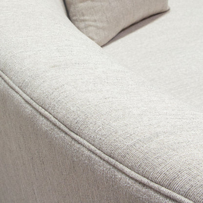 Raven Sofa in Light Cream Fabric w/ Brushed Silver Accent Trim by Diamond Sofa