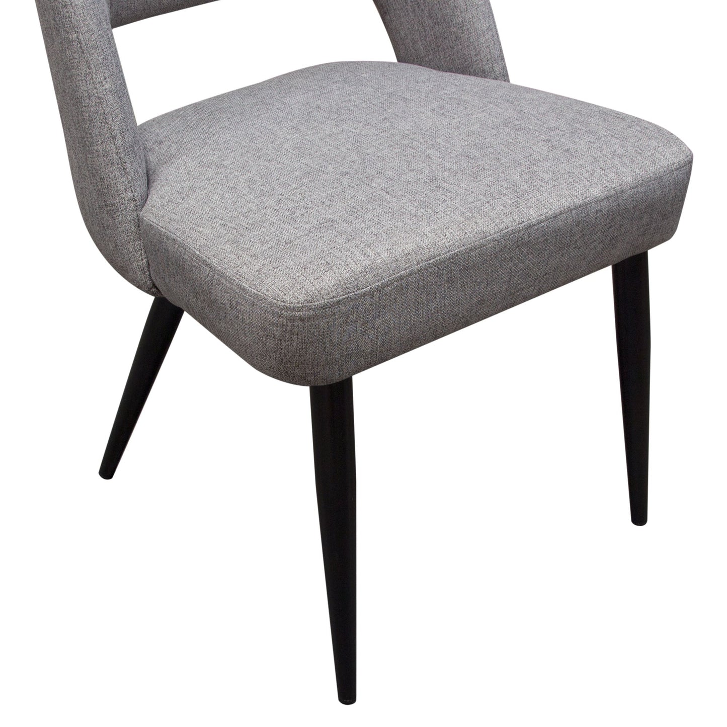 Set of (2) Reveal Dining Chairs in Grey Fabric w/ Black Powder Coat Metal Leg by Diamond Sofa