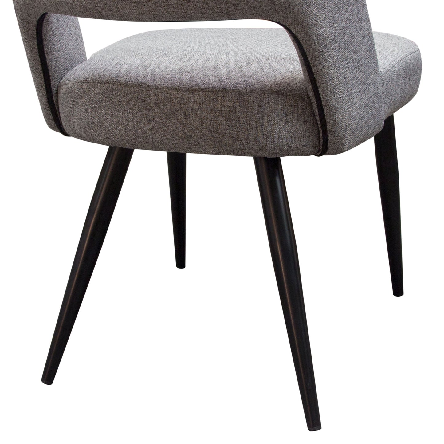Set of (2) Reveal Dining Chairs in Grey Fabric w/ Black Powder Coat Metal Leg by Diamond Sofa