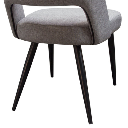 Set of (2) Reveal Dining Chairs in Grey Fabric w/ Black Powder Coat Metal Leg by Diamond Sofa