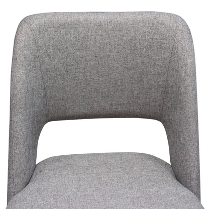 Set of (2) Reveal Dining Chairs in Grey Fabric w/ Black Powder Coat Metal Leg by Diamond Sofa