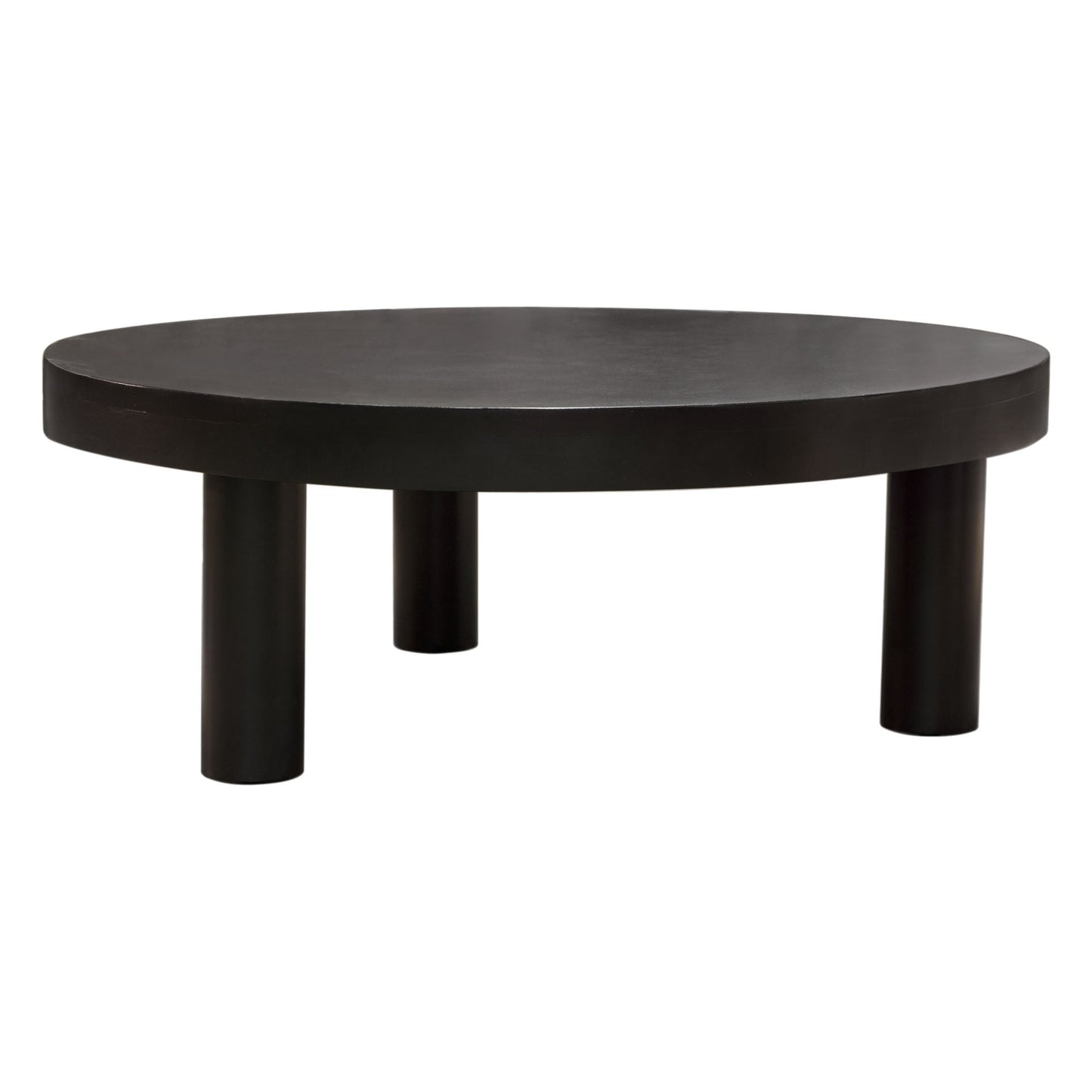 Rune 42" Round Cocktail Table w/ Solid Acacia Wood Top & Iron Leg Base in Black Finish by Diamond Sofa