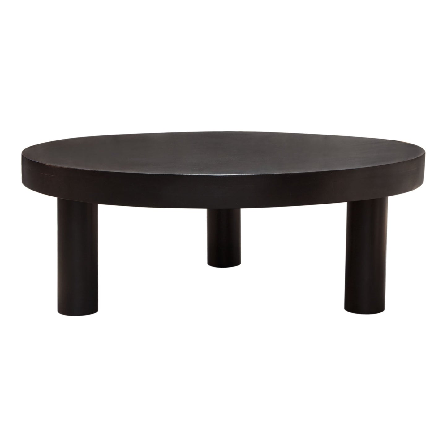 Rune 42" Round Cocktail Table w/ Solid Acacia Wood Top & Iron Leg Base in Black Finish by Diamond Sofa