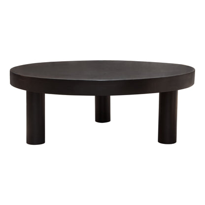 Rune 42" Round Cocktail Table w/ Solid Acacia Wood Top & Iron Leg Base in Black Finish by Diamond Sofa