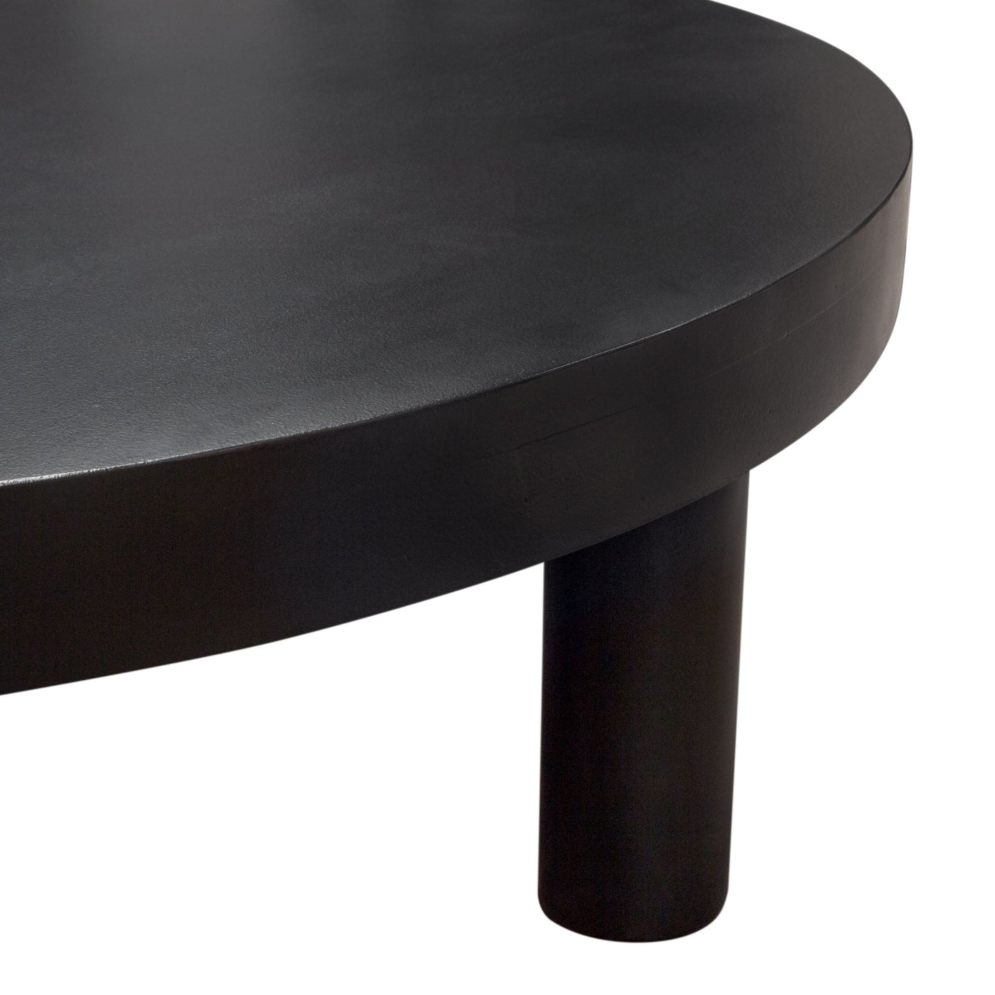 Rune 42" Round Cocktail Table w/ Solid Acacia Wood Top & Iron Leg Base in Black Finish by Diamond Sofa
