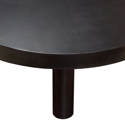 Rune 42" Round Cocktail Table w/ Solid Acacia Wood Top & Iron Leg Base in Black Finish by Diamond Sofa