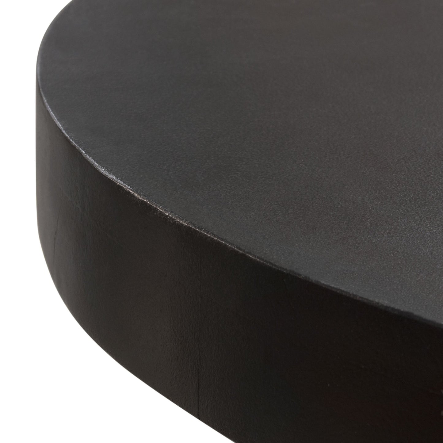 Rune 42" Round Cocktail Table w/ Solid Acacia Wood Top & Iron Leg Base in Black Finish by Diamond Sofa