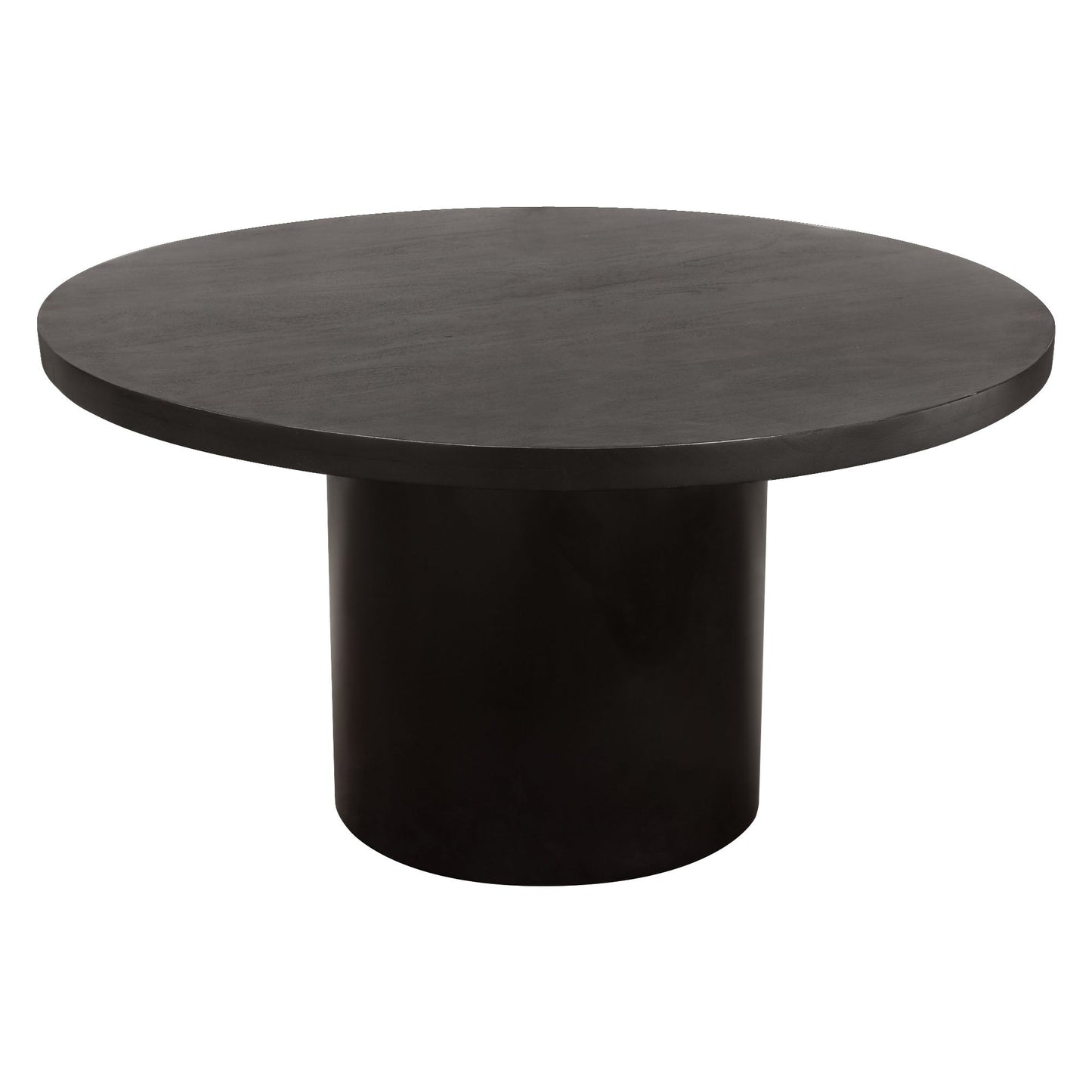Rune 54" Round Dining Table w/ Solid Acacia Wood Top & Iron Pedestal Base in Black Finish by Diamond Sofa