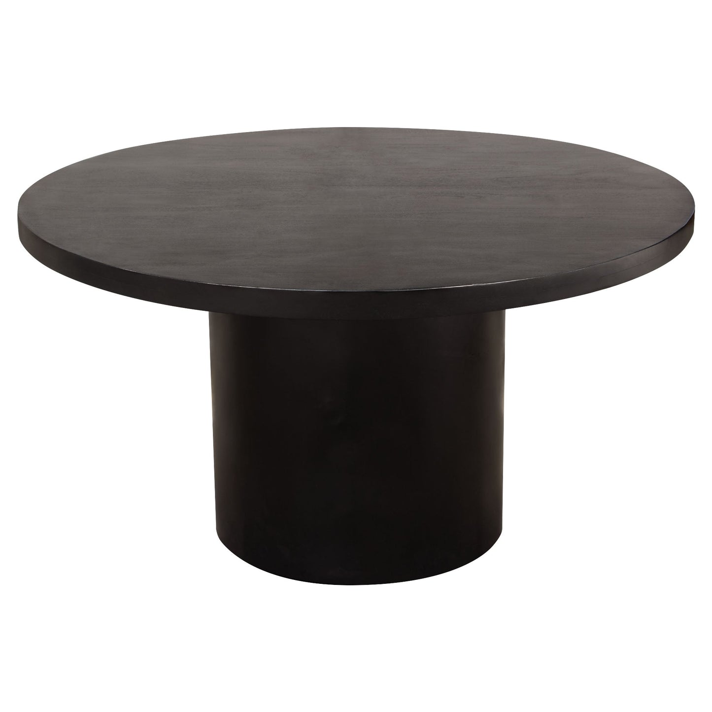 Rune 54" Round Dining Table w/ Solid Acacia Wood Top & Iron Pedestal Base in Black Finish by Diamond Sofa