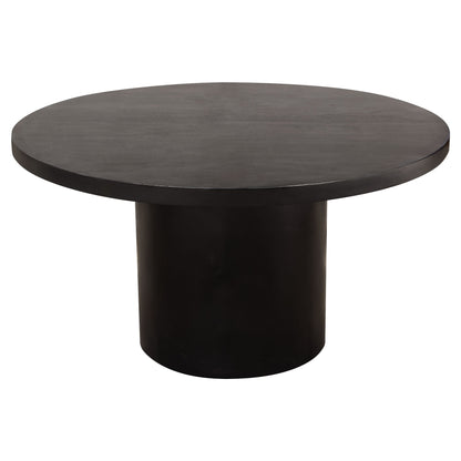 Rune 54" Round Dining Table w/ Solid Acacia Wood Top & Iron Pedestal Base in Black Finish by Diamond Sofa