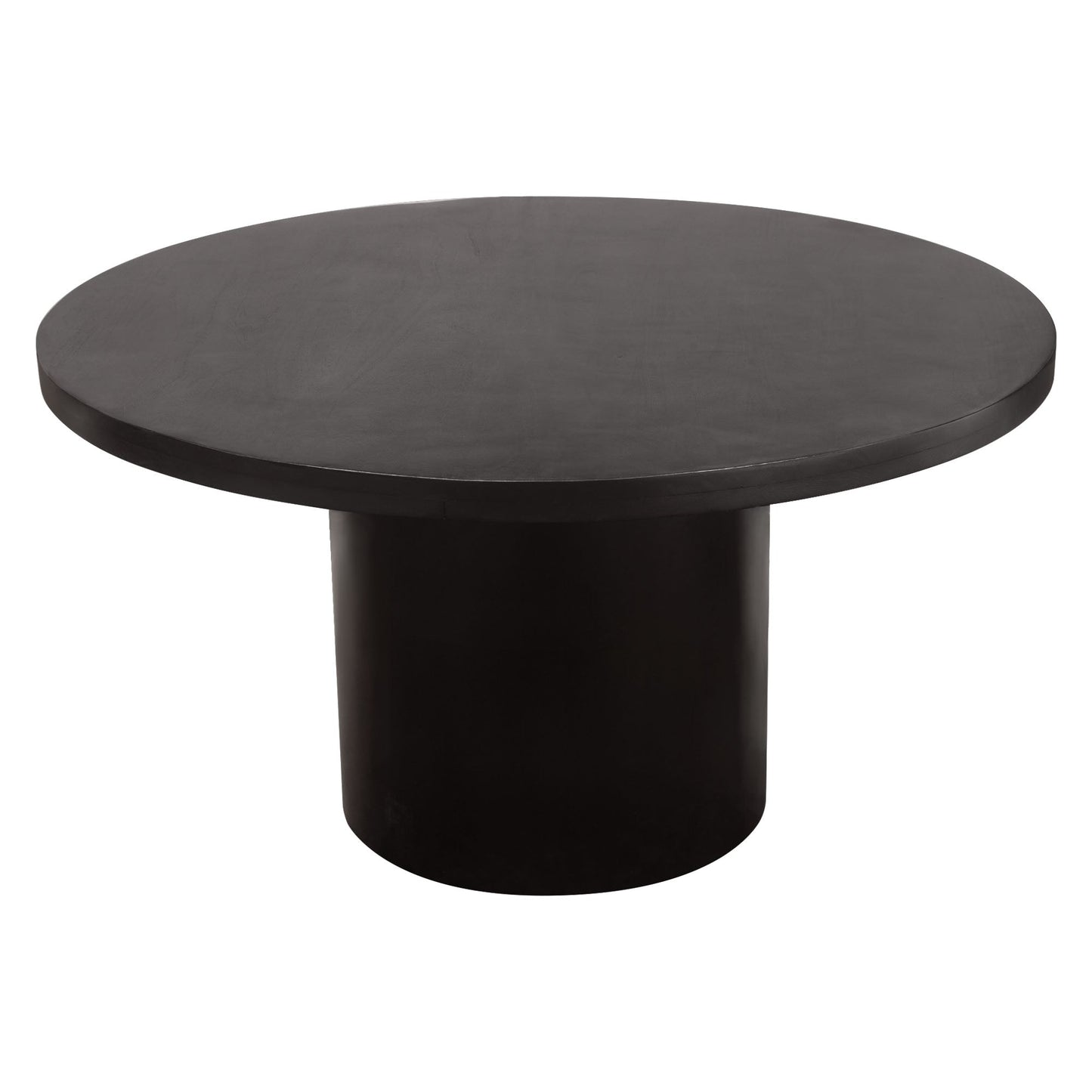 Rune 54" Round Dining Table w/ Solid Acacia Wood Top & Iron Pedestal Base in Black Finish by Diamond Sofa