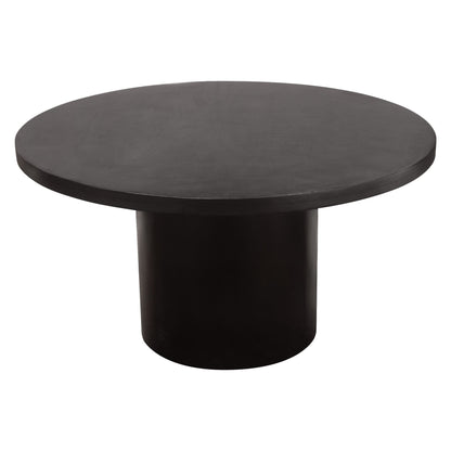 Rune 54" Round Dining Table w/ Solid Acacia Wood Top & Iron Pedestal Base in Black Finish by Diamond Sofa