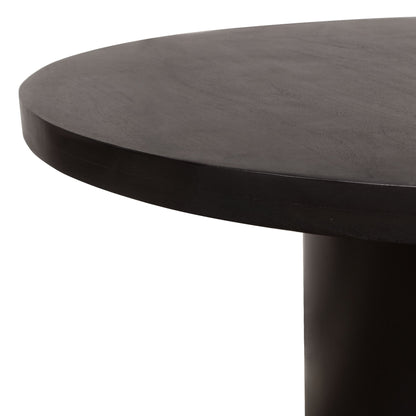 Rune 54" Round Dining Table w/ Solid Acacia Wood Top & Iron Pedestal Base in Black Finish by Diamond Sofa