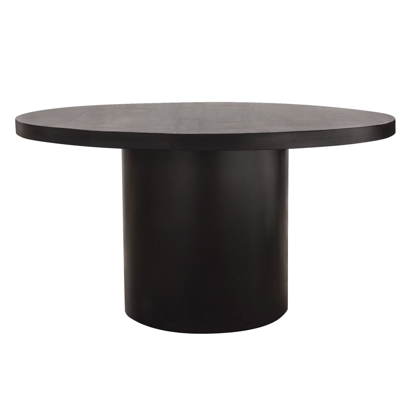 Rune 54" Round Dining Table w/ Solid Acacia Wood Top & Iron Pedestal Base in Black Finish by Diamond Sofa
