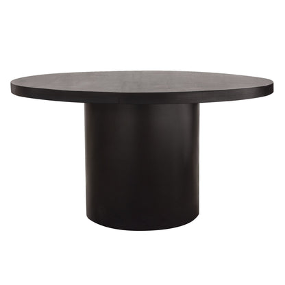 Rune 54" Round Dining Table w/ Solid Acacia Wood Top & Iron Pedestal Base in Black Finish by Diamond Sofa