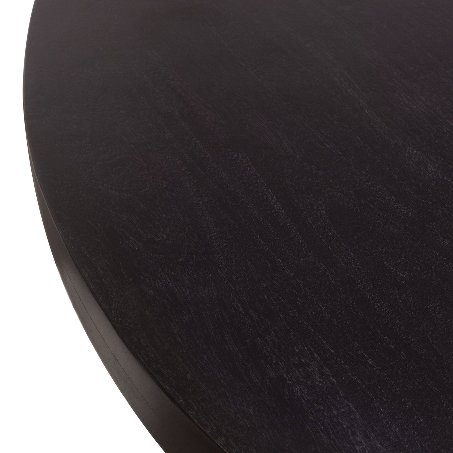 Rune 54" Round Dining Table w/ Solid Acacia Wood Top & Iron Pedestal Base in Black Finish by Diamond Sofa