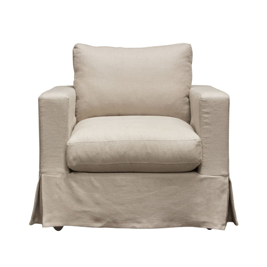 Savannah Slip-Cover Chair in Sand Natural Linen by Diamond Sofa