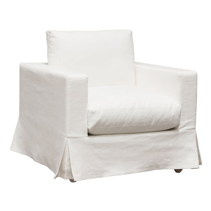 Savannah Slip-Cover Chair in White Natural Linen by Diamond Sofa