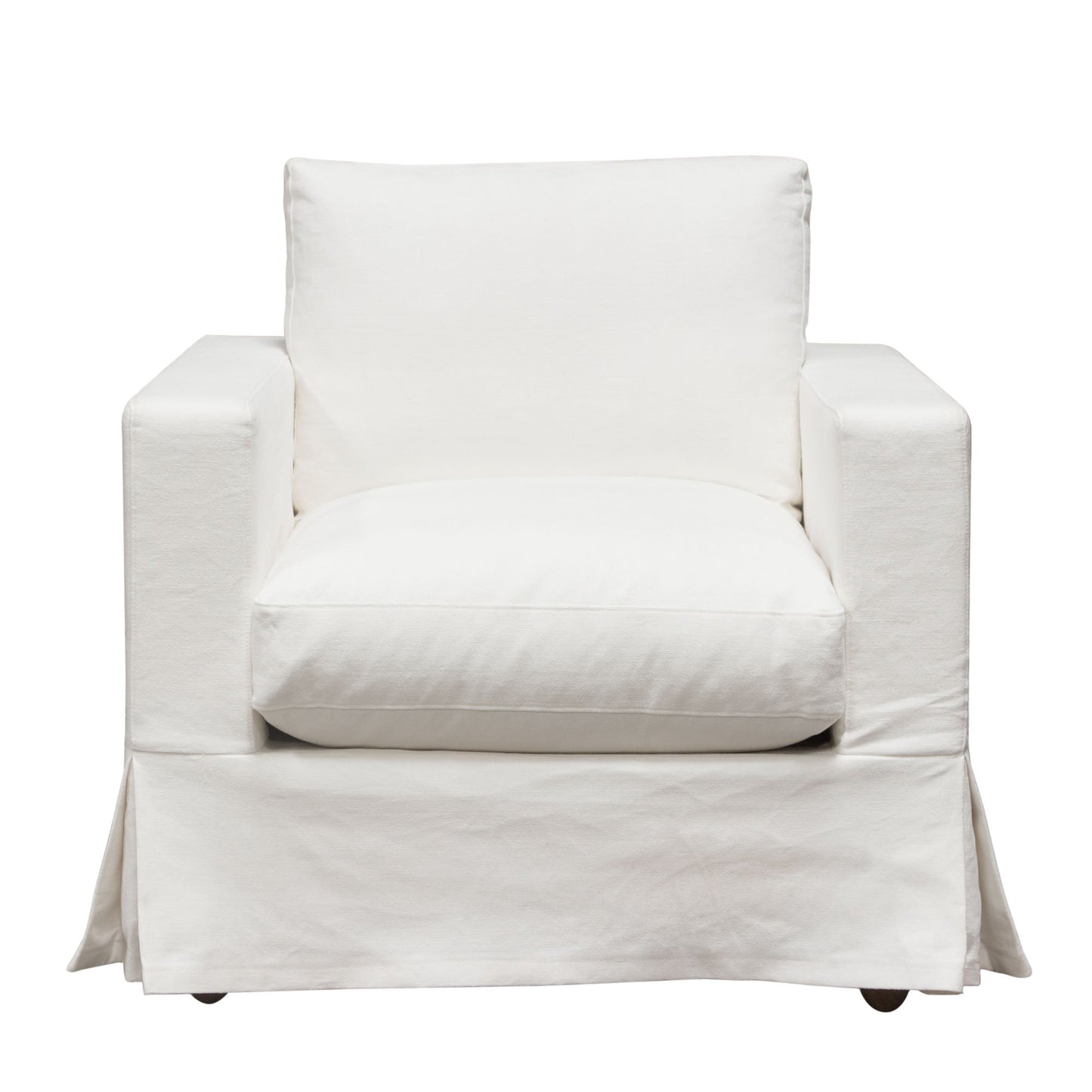 Savannah Slip-Cover Chair in White Natural Linen by Diamond Sofa