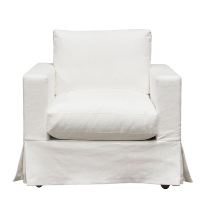 Savannah Slip-Cover Chair in White Natural Linen by Diamond Sofa