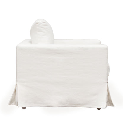 Savannah Slip-Cover Chair in White Natural Linen by Diamond Sofa