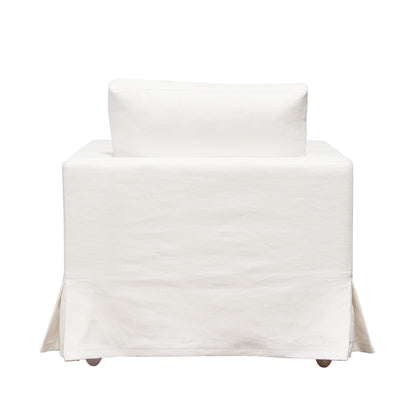 Savannah Slip-Cover Chair in White Natural Linen by Diamond Sofa