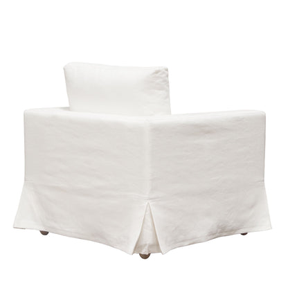 Savannah Slip-Cover Chair in White Natural Linen by Diamond Sofa