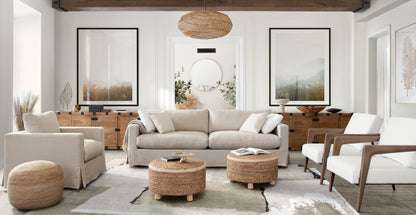 Savannah Slip-Cover Sofa in Sand Natural Linen by Diamond Sofa