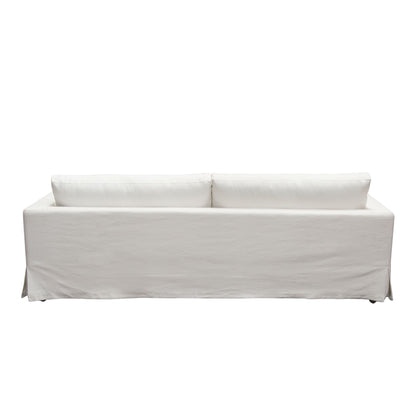 Savannah Slip-Cover Sofa in White Natural Linen by Diamond Sofa