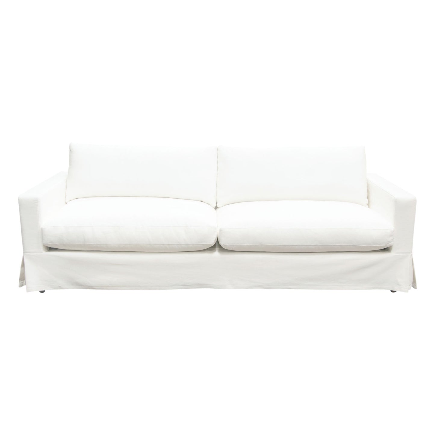 Savannah Slip-Cover Sofa in White Natural Linen by Diamond Sofa