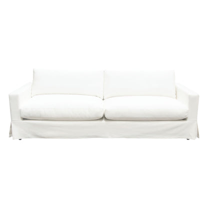 Savannah Slip-Cover Sofa in White Natural Linen by Diamond Sofa