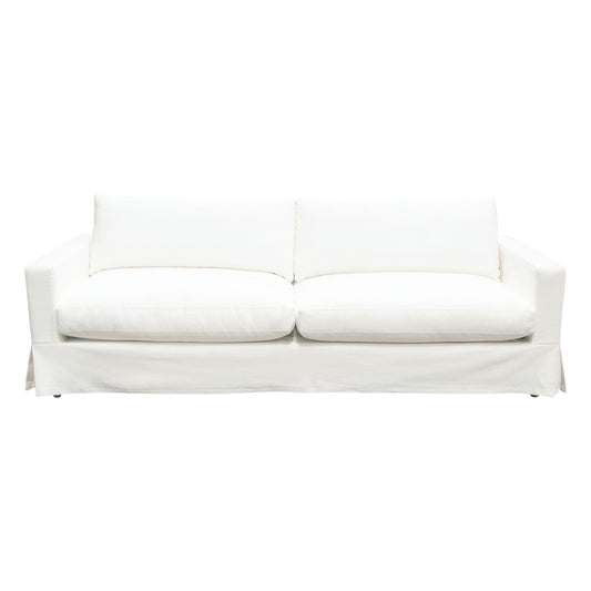 Savannah Slip-Cover Sofa in White Natural Linen by Diamond Sofa