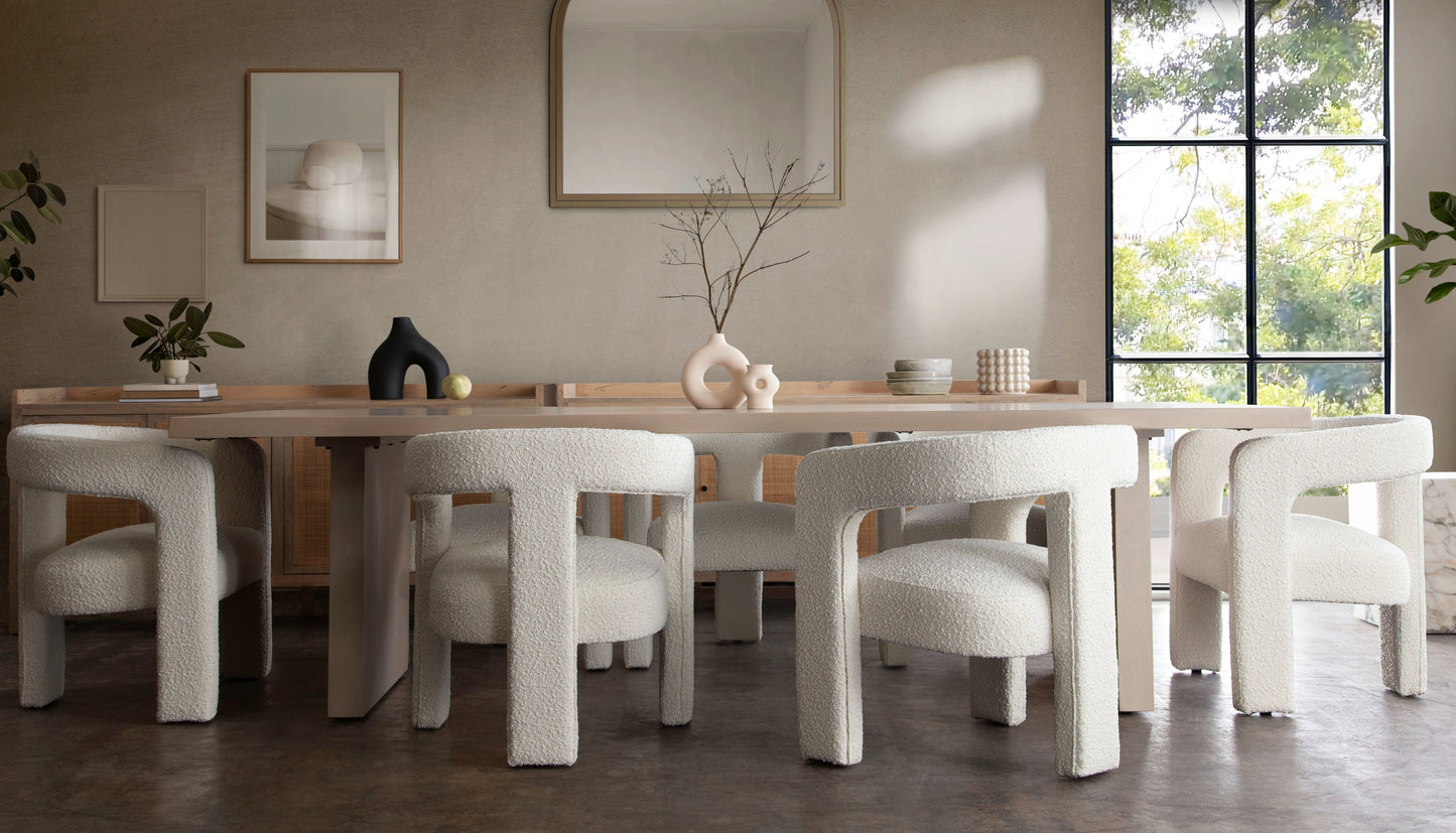Scout Dining/Accent Chair in Ivory Boucle Fabric by Diamond Sofa