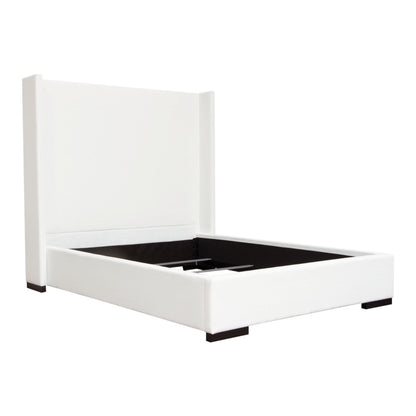 Seattle Eastern King Bed with Vintage Wing in White Linen by Diamond Sofa