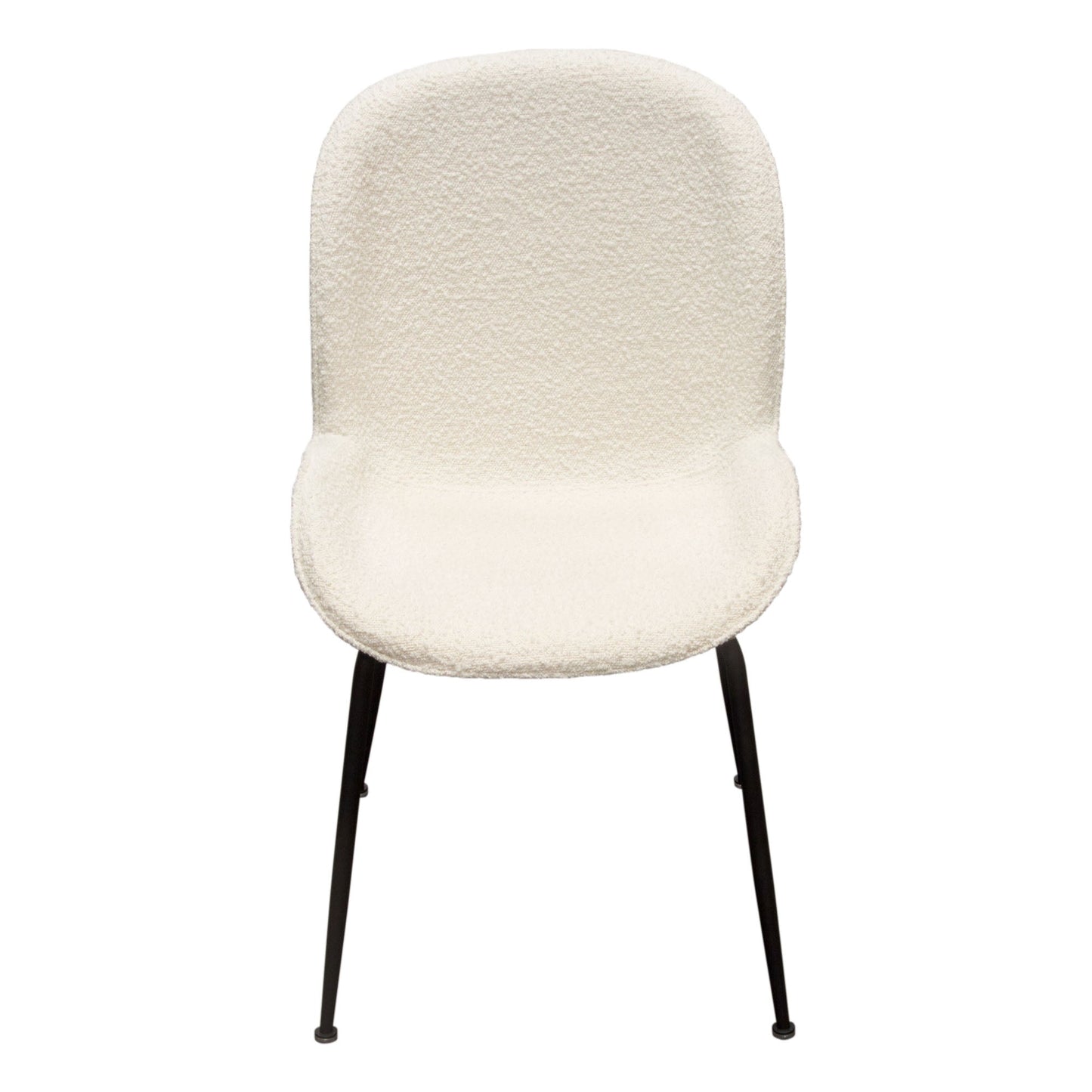Session 2-Pack Dining Chair in Ivory Boucle w/ Black Powder Coat Metal Leg by Diamond Sofa