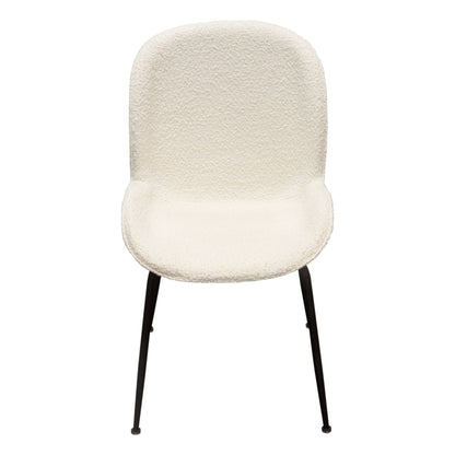 Session 2-Pack Dining Chair in Ivory Boucle w/ Black Powder Coat Metal Leg by Diamond Sofa